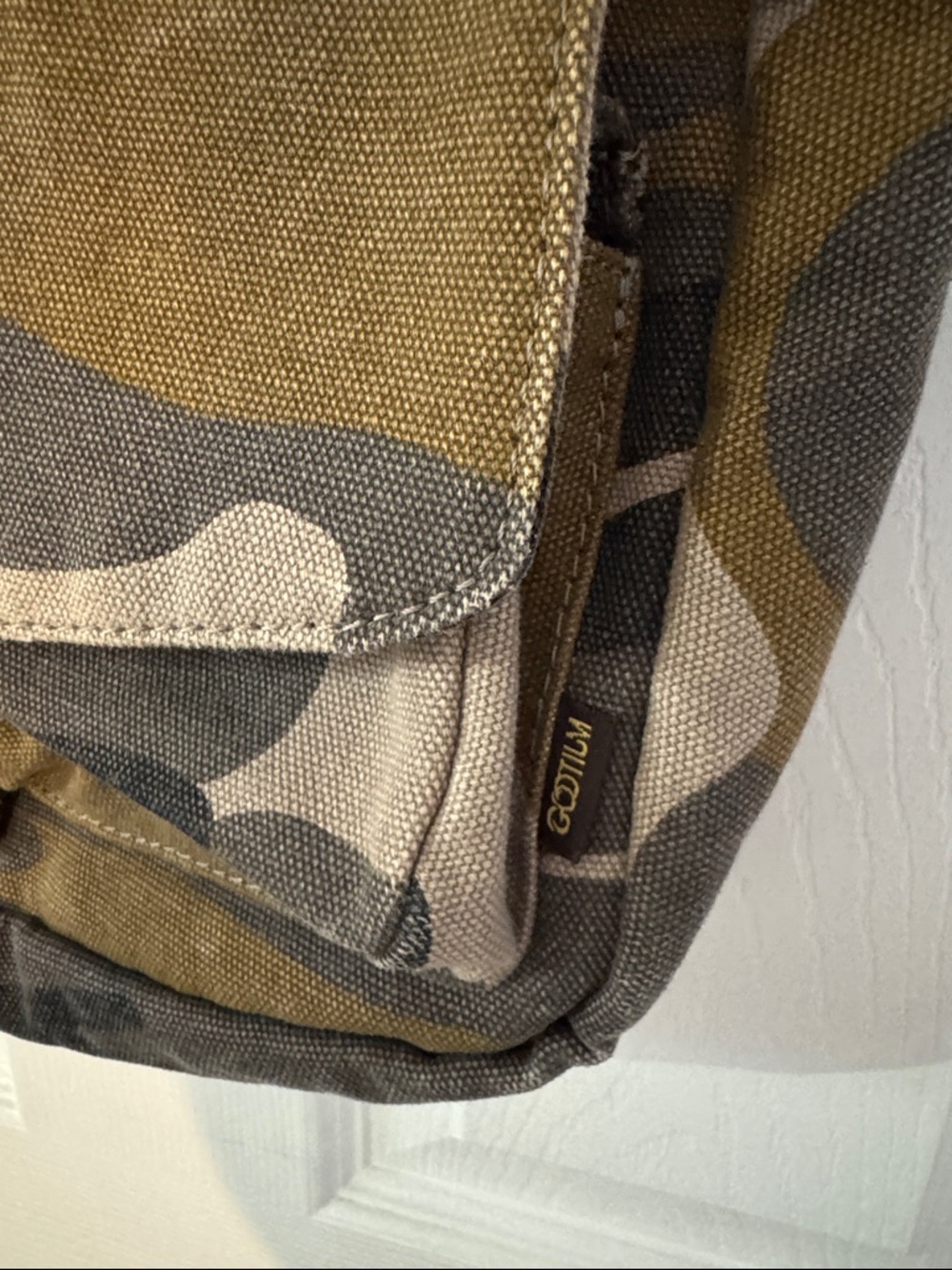 (NEW) Vintage Gootium Camouflage Canvas Messenger Bag - Olive/Brown - Picture 3 of 15